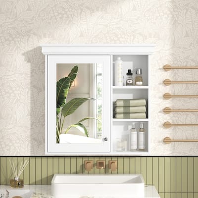 Bathroom Medicine Cabinet with Mirror, Wall Mounted Mirror Cabinet with Storage Organizer