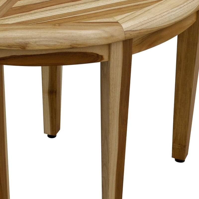 HomeRoots 23" Natural Teak Corner Shower Bench