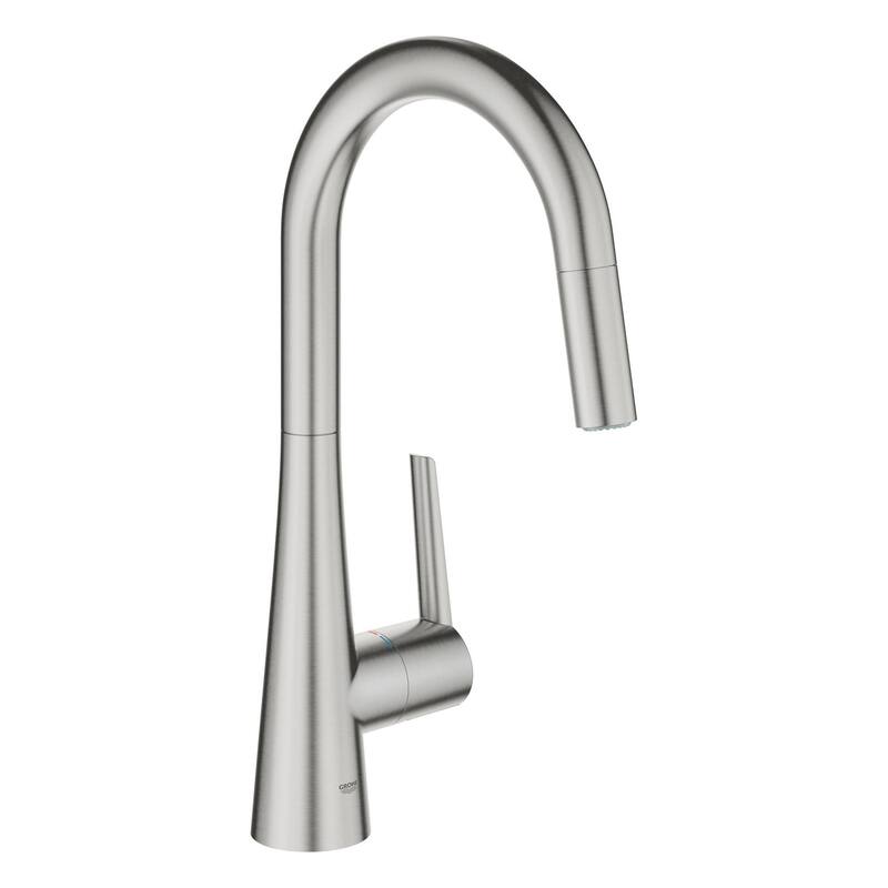 Grohe Zedra 1.75 GPM Single Hole Pull Down Kitchen Faucet with