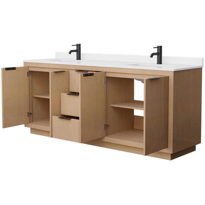 Wyndham Collection Maroni 80" Free Standing Double Basin Vanity Set