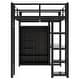 preview thumbnail 5 of 6, Black Metal Loft Bed with Desk and Wardrobe