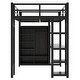 preview thumbnail 9 of 9, Metal Full Size Loft Bed with Desk, Shelves, and Wardrobe - Black