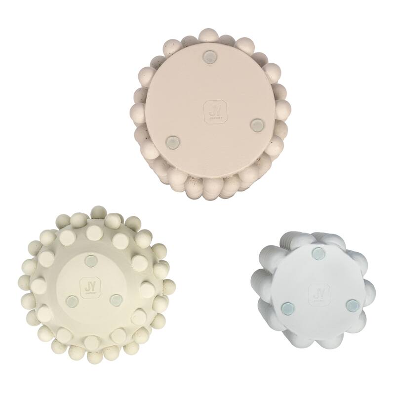 JONATHAN Y Maren Modern Minimalist Handmade Concrete Bubble Cylinder and Round Planter Set (Set of 3)