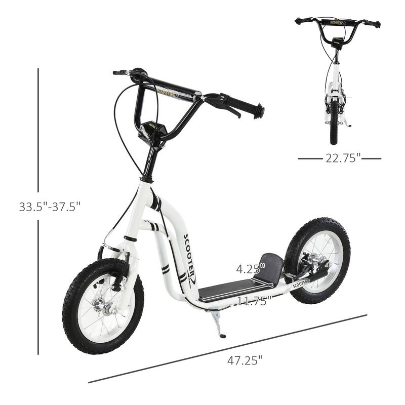 Adjustable Kids Scooter with Dual Braking System, Inflatable Tires, and Durable Steel Frame - Perfect for Growing Children