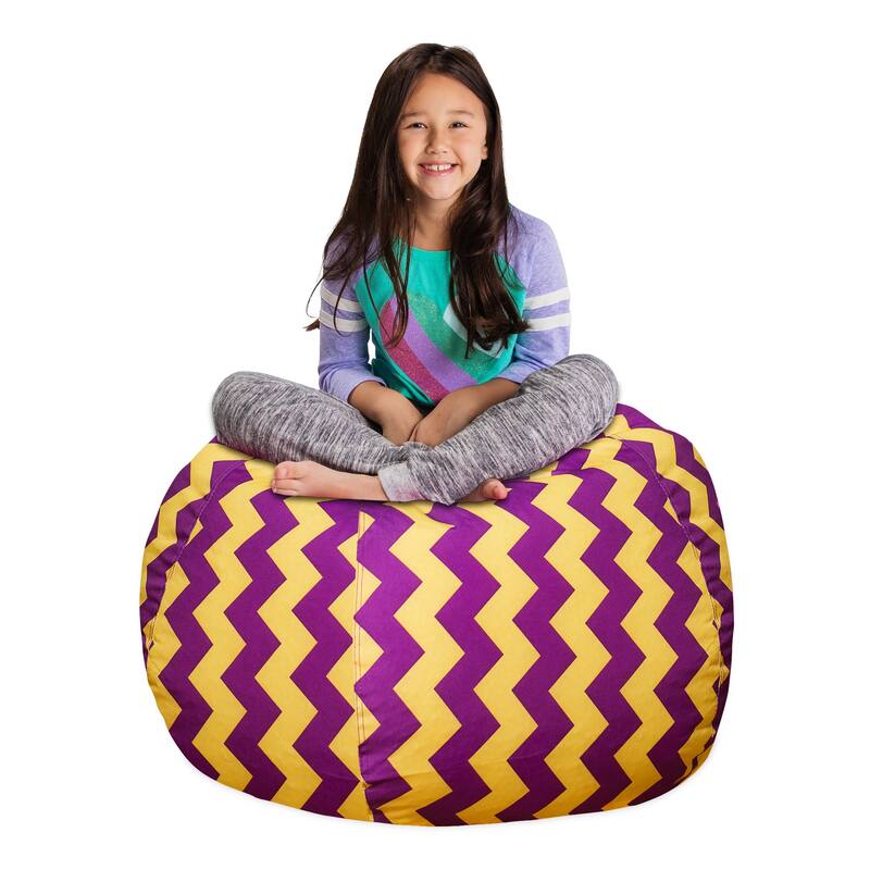 Kids' Stuffed Animal Storage Bean Bag Chair Cover or Toy Organizer