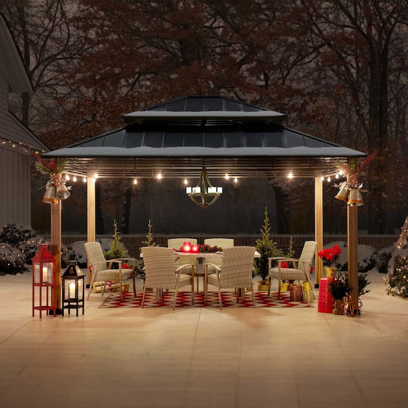 Sunjoy Roberts 13 ft. x 15 ft. 2-tier Hardtop Gazebo