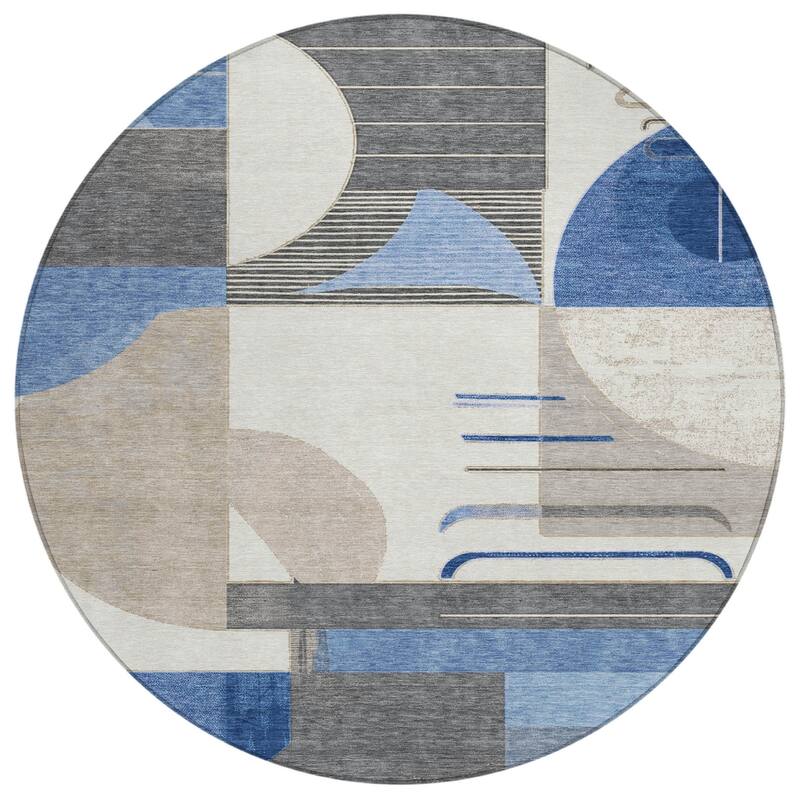 HomeRoots Geometric Modern Rectangle Outdoor Rug
