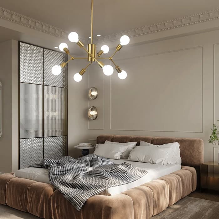 8-Light Dimmable Modern Sputnik Sphere Chandelier