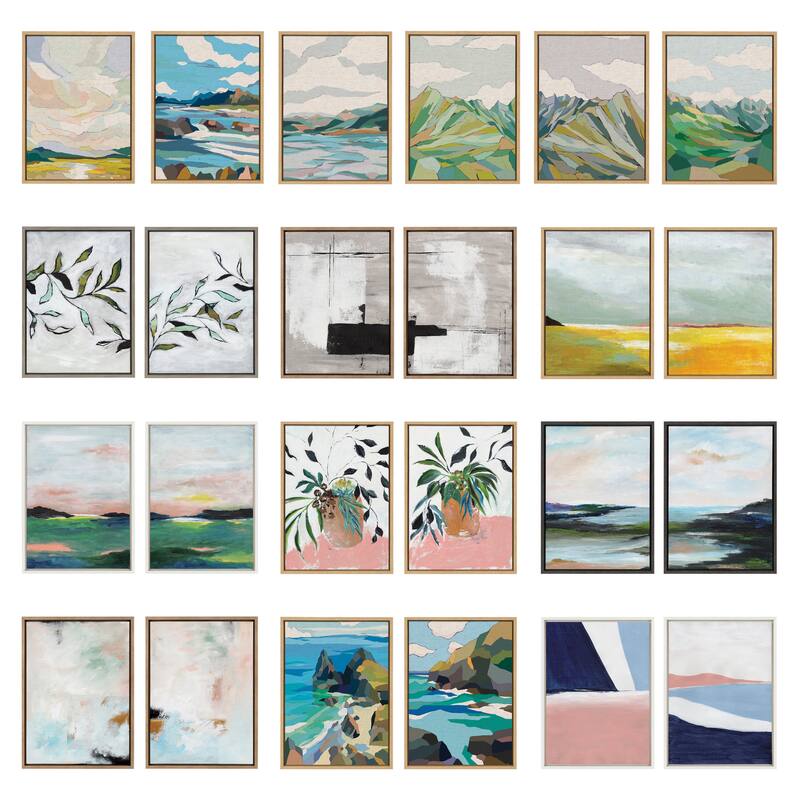 Sylvie Beaded Big Sur I and II Framed Canvas Set by Nikita Jariwala