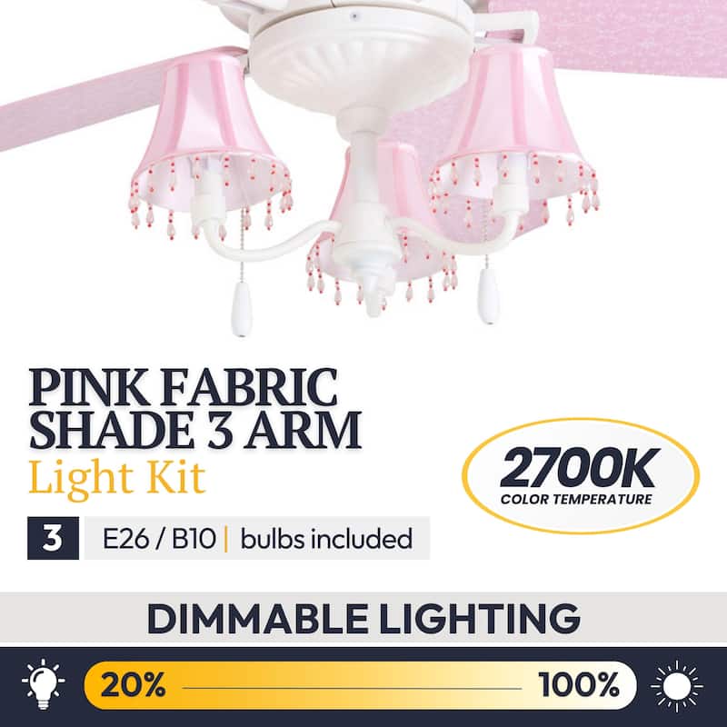 Taylor & Olive Calendula 48-inch White/ Pink LED Ceiling Fan