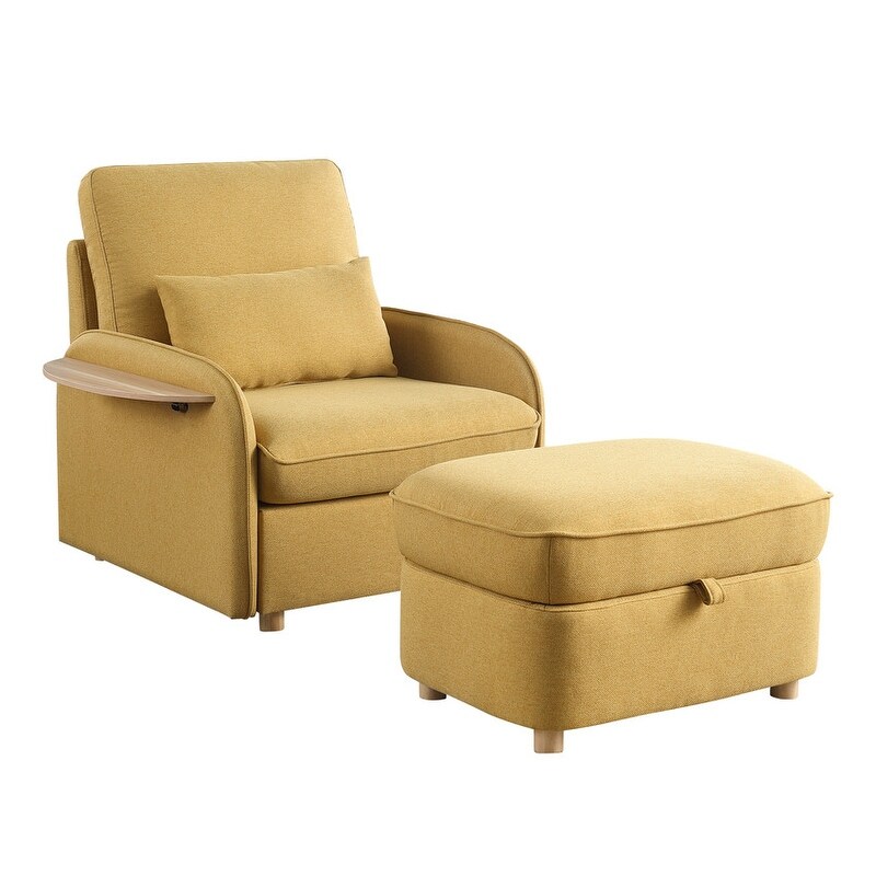 Armchair with hotsell storage ottoman