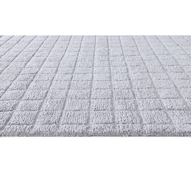 Terra by Obeetee Manhattan Squares Gray Rug