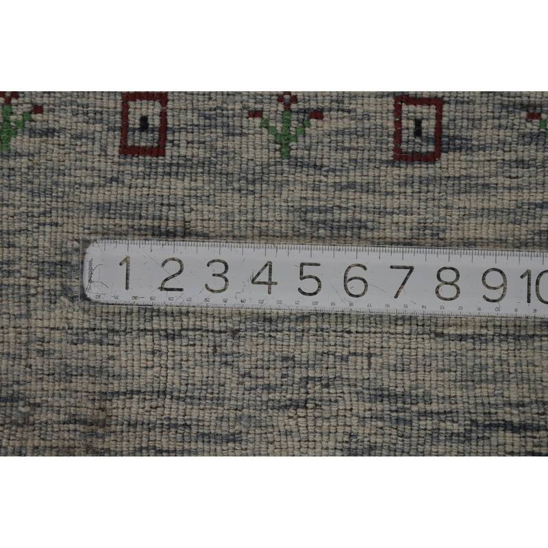Hand Knotted Oriental 100% Wool Carpet Tribal Tribal Greys & Charcoal Gabbeh Area Rug - 8' 10'' X 6' 1''