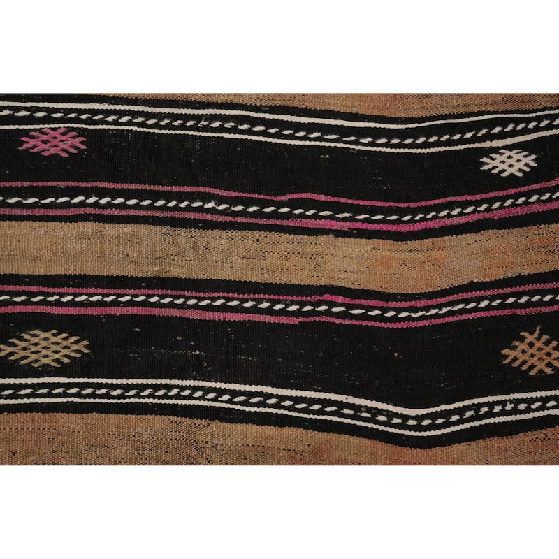 Hand Woven Oriental 100% Wool Carpet Southwestern Tribal Multi-Colored Kilim Area Rug - 7' 3'' X 5' 10''