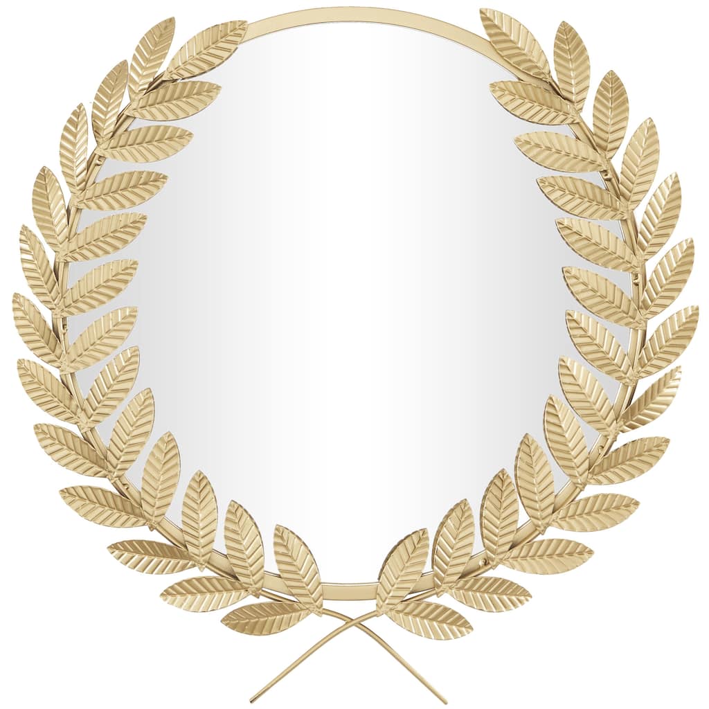 Metal Leaf or Floral 3D Room Wall Mirror - Gold - CosmoLiving by Cosmopolitan