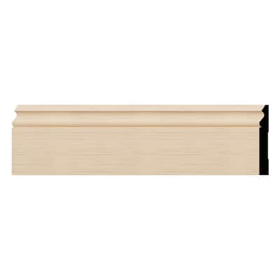 WM217: 9/16-in D x 5-1/4-in W x 96-in L Americraft Solid Hardwood Stain Grade Base Moulding