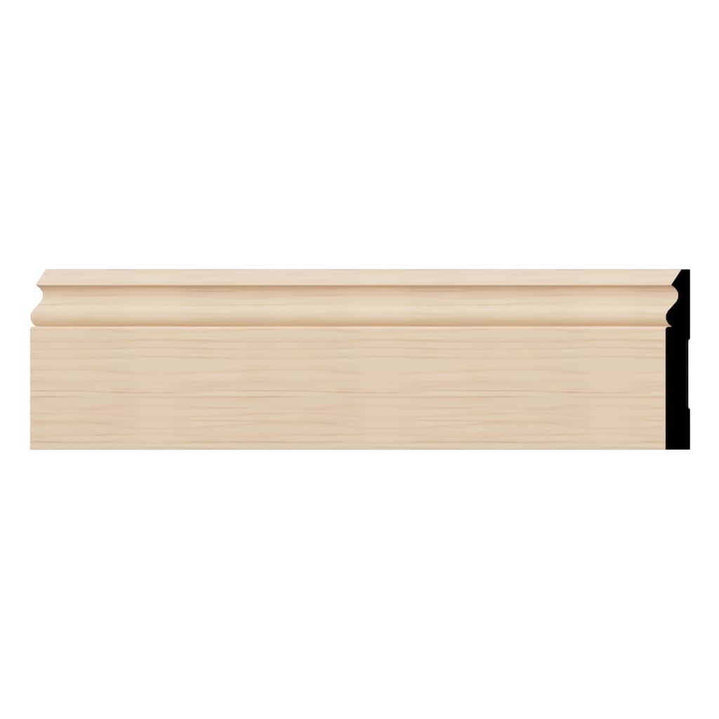 WM217: 9/16-in D x 5-1/4-in W x 96-in L Americraft Solid Hardwood Stain Grade Base Moulding