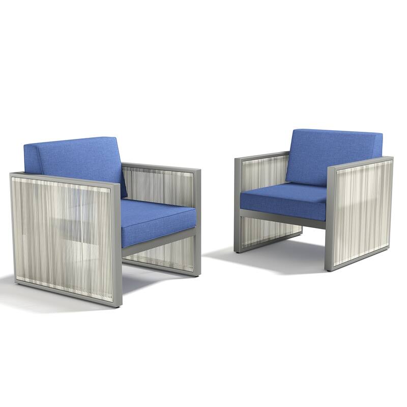 Gymojoy Outdoor Wicker Club Chairs 400lb Capacity