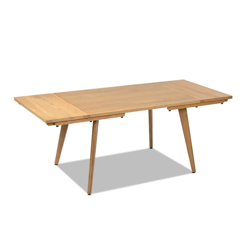 Jennifer Taylor Home Capri Solid Red Oak Wood Extendable Leaf Dining Table