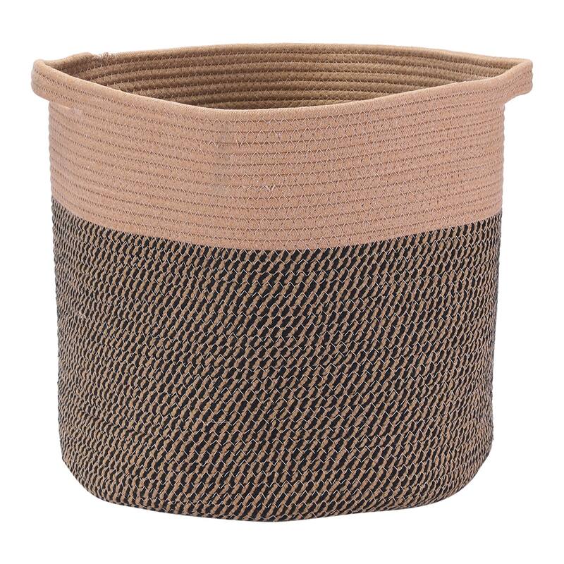 Woven Storage Bin with Hidden Handles, Shelf Closet Storage Basket for Clothes, Blankets, Organizer Bin for Living Room