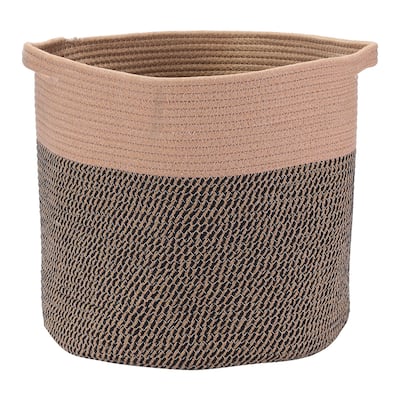 Woven Storage Bin with Hidden Handles, Shelf Closet Storage Basket for Clothes, Blankets, Organizer Bin for Living Room