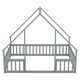 preview thumbnail 50 of 49, Wood House-Shaped Full Floor House Bed with Fence,Guardrails,Kids and Baby