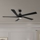 preview thumbnail 14 of 12, WINGBO 64 Inch DC Ceiling Fan with Lights and Remote Control, 5 Reversible Carved Wood Blades