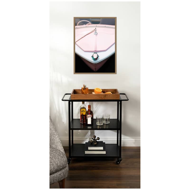 Kate and Laurel Blushed Pink Boat by Alicia Abla Framed Canvas Wall Art Print