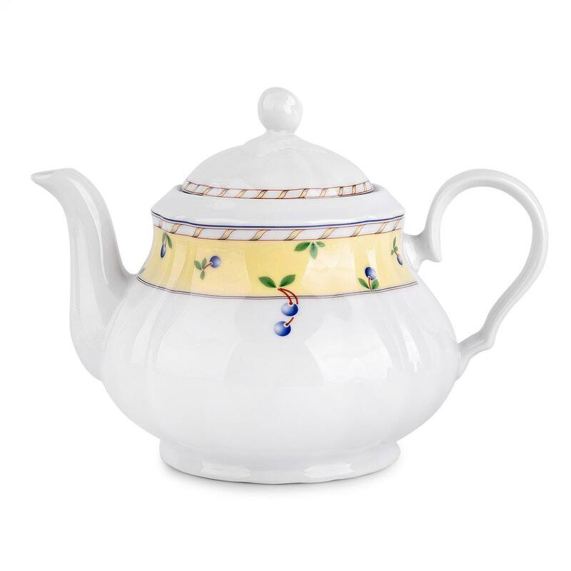 Blueberry Porcelain Tea Set of 14 for 6 pers.