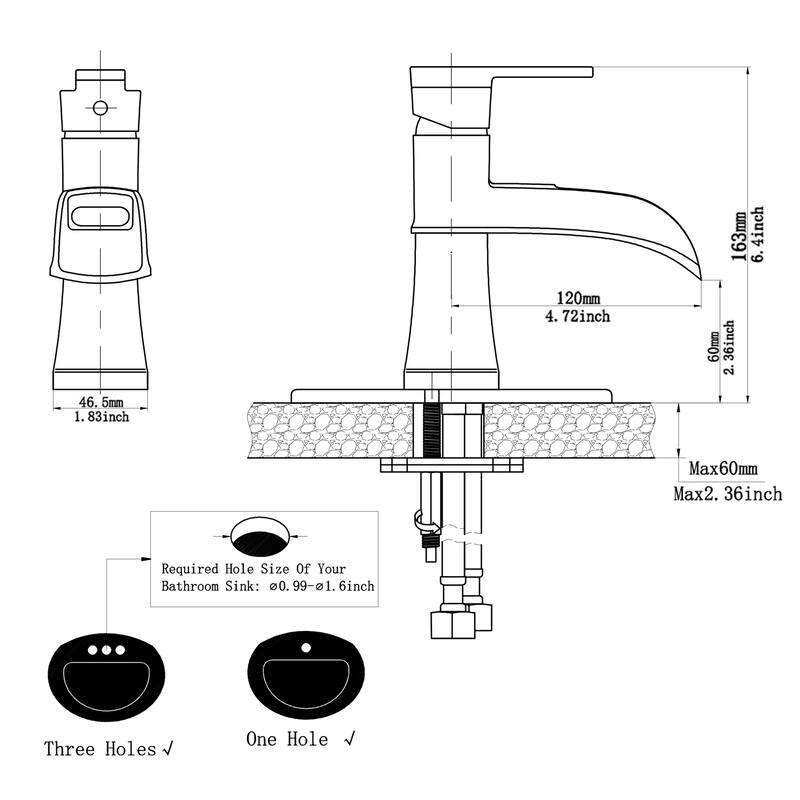 Topcraft Single Handle Waterfall Bathroom Faucet with Baseplate