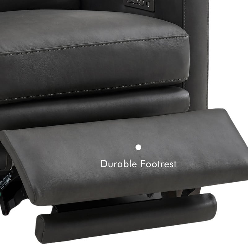 Genuine Leather Recliner Sofa 56" Triple-Motor Power Zero-Wall Reclining Loveseat with USB&USB-C Port