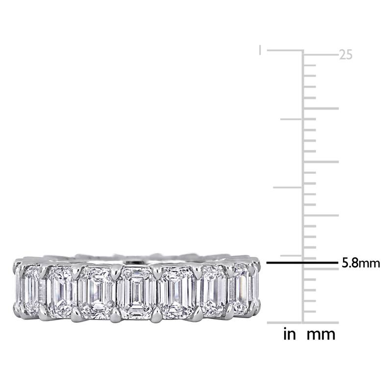 Miadora 8 1/2 - 9ct TDW Emerald-Cut Diamond Eternity Ring in 18k White Gold