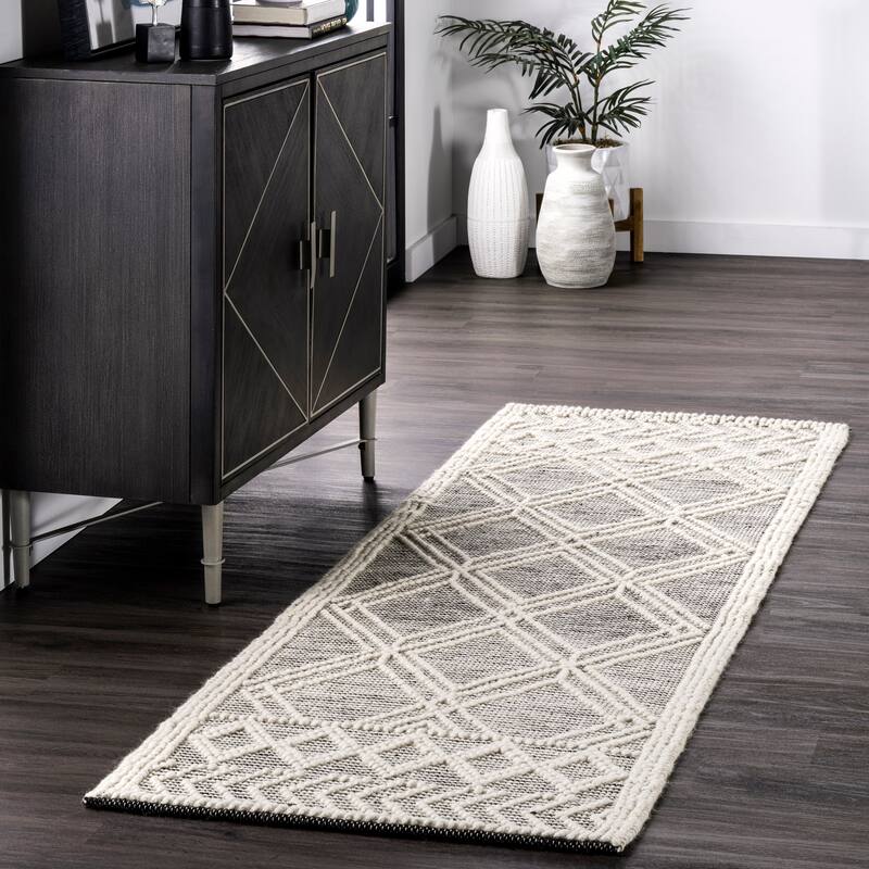 Nuloom Natti Contemporary Trellis Area Rug - 2'6" x 10' Runner - Grey - Runner