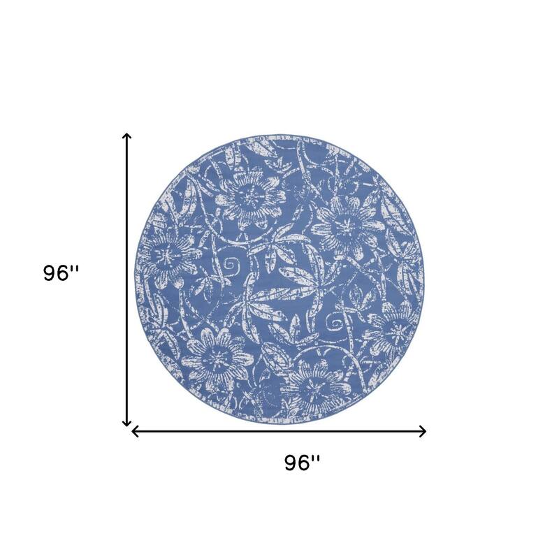 Guqo Power Loomed Distressed Geometric Floral Stain Resistant Area Rug By HomeRoots - 96' X '96' X '0.39