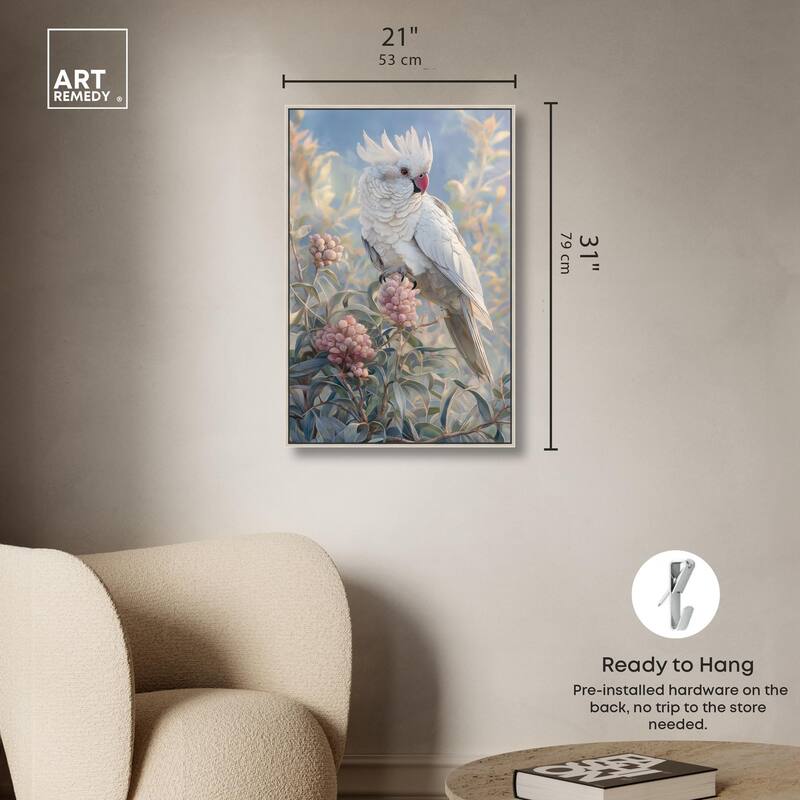 Cockatoo and Blossoms Canvas by Art Remedy