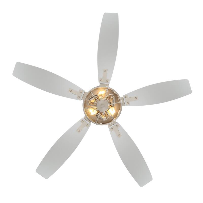 48" Wood 5-Blade Crystal Fandelier Ceiling Fan with Remote and Light