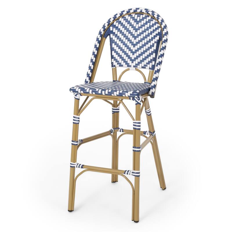 29.5" Outdoor Pe Rattan French Barstool (Excluding the table)