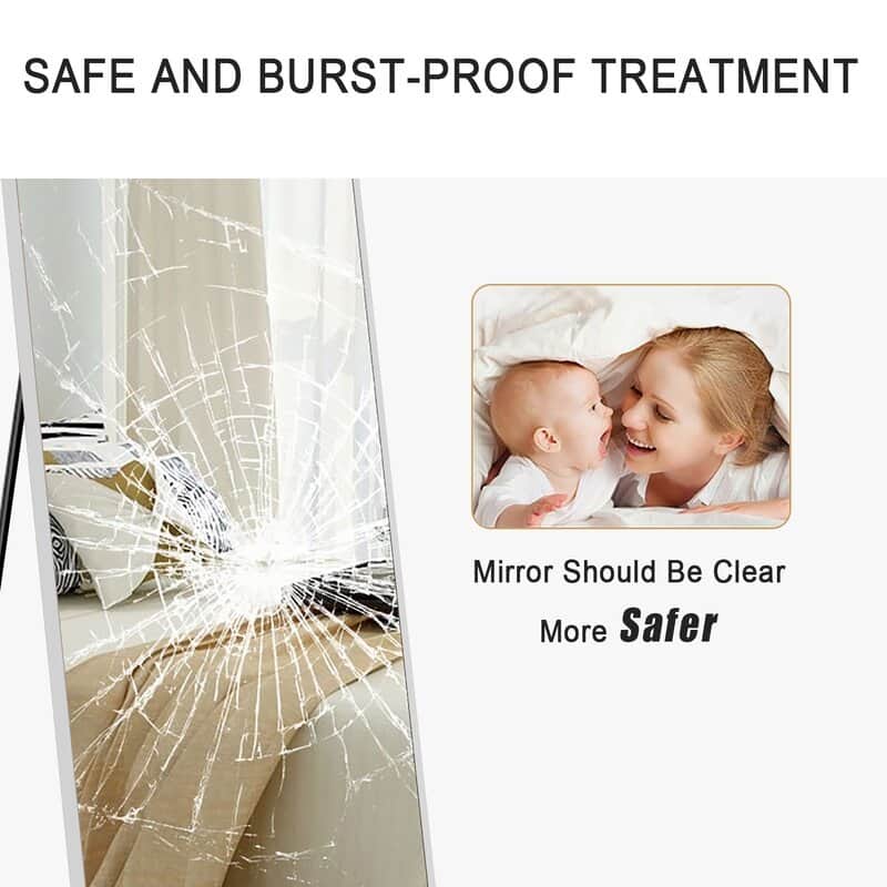 Framed Floor Mirror Standing Holder Full Length Mirrors