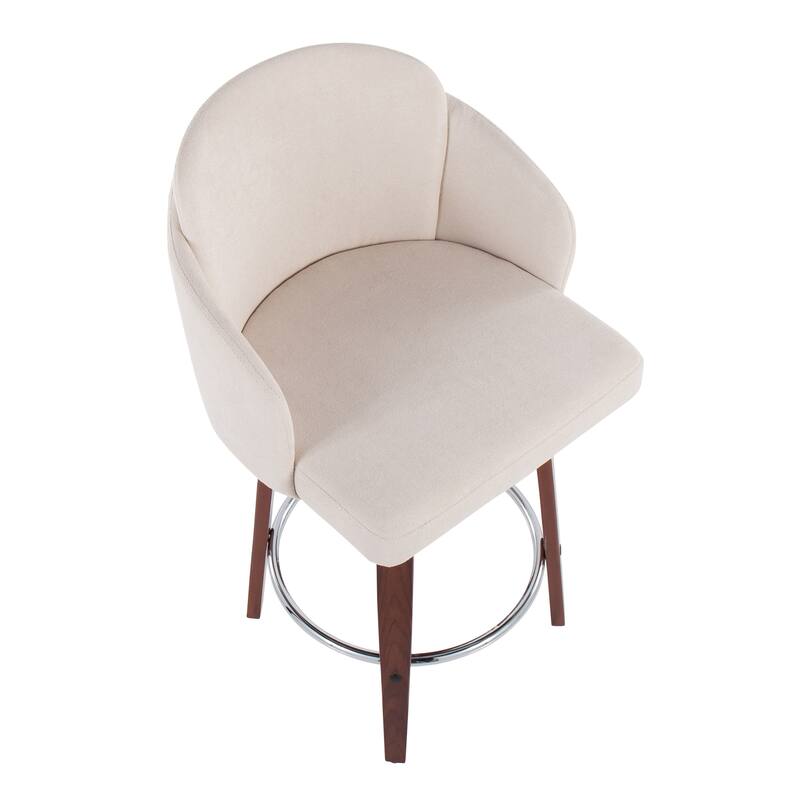 Dahlia Counter Stool with Walnut Wood (Set of 2)