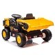 preview thumbnail 45 of 43, Kids 12V Ride-On Dump Truck with Parental Remote, Adjustable Speed, and USB Music 鈥 Yellow