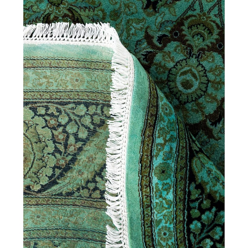 Overdyed One-of-a-Kind Hand-Knotted Area Rug - Green - 7' 1" x 7' 1"