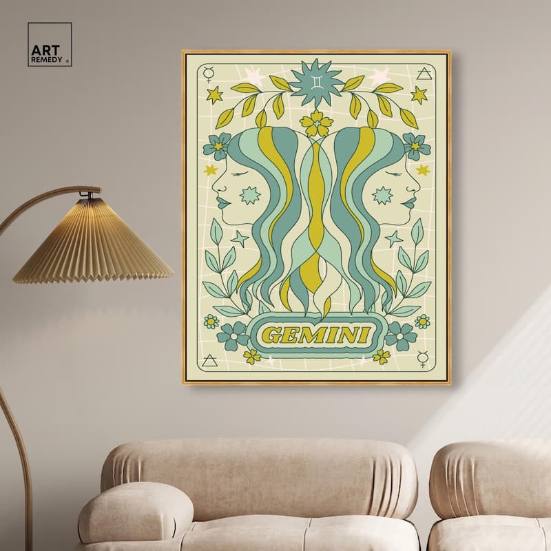 Gemini Stars Card Canvas by Art Remedy