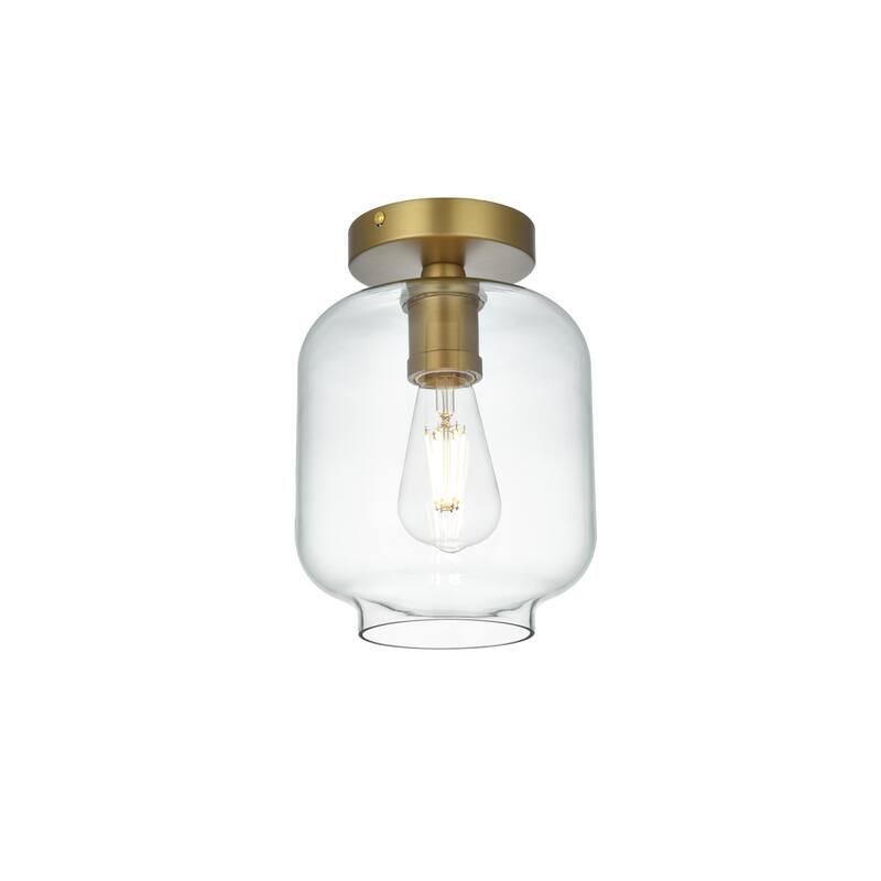 Collins 1-light Glass Cylinder Shade Flush Mount Fixture