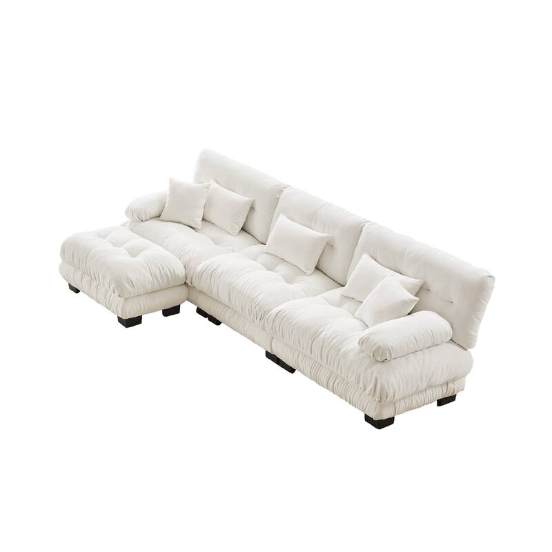 Free Combination Modular Chenille Sectional Sofa Comfy Cloud Couch for Living Room