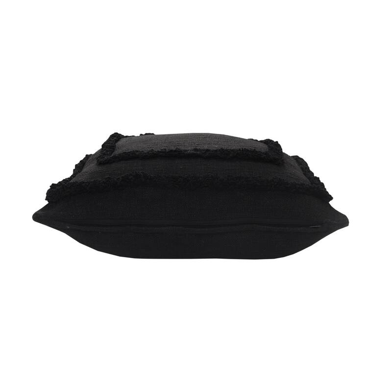 Sevita Modern Tufted Solid Black Throw Pillow