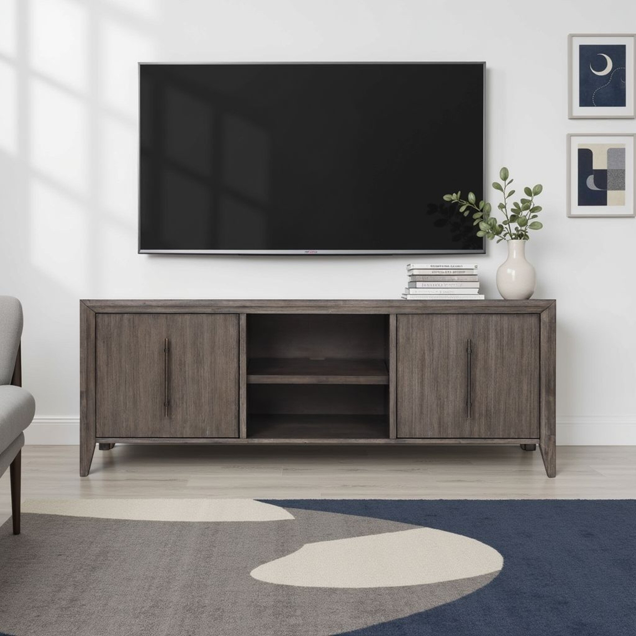 Bridgevine Home Avana 72 inch TV Stand Console, No Assembly