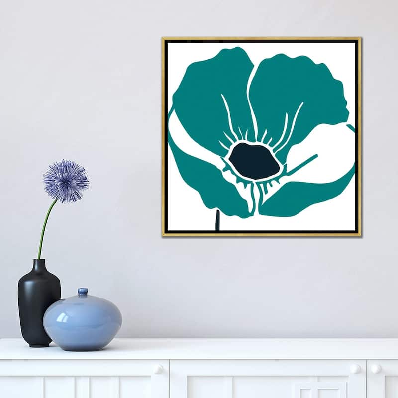 iCanvas "Pop Art Floral V" by Wild Apple Portfolio Framed Canvas Print