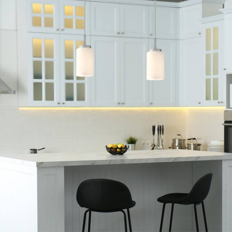 Westinghouse Lighting Shamus One Light Indoor Mini Pendant, White Opal Glass - 1-Light