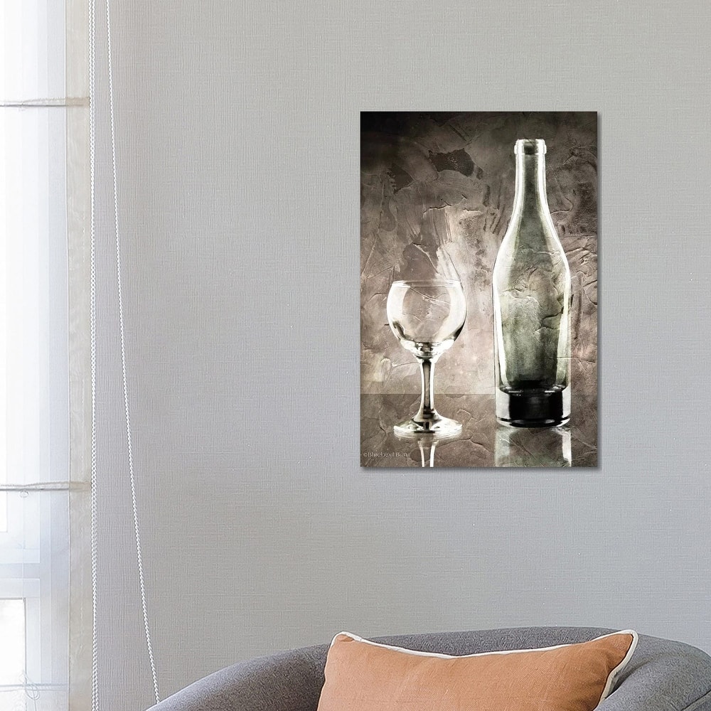 iCanvas "Moody Gray Wine Glass Still Life" by Bluebird Barn Canvas Print