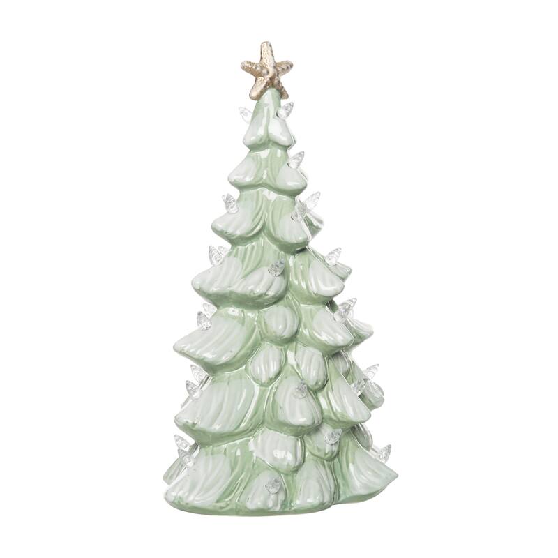 Transpac 13.75 in. Green Holiday Coastal Tree